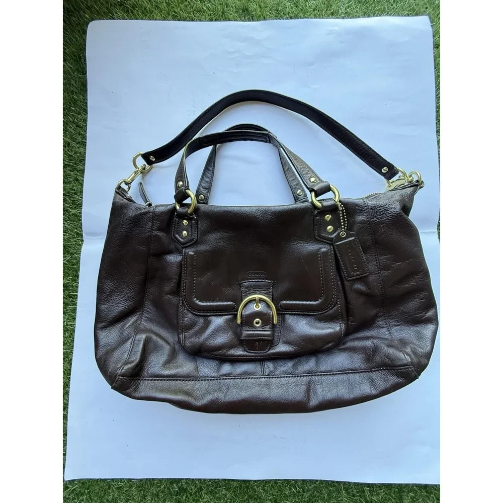 Coach Campbell Mahogany Brown Leather Satchel